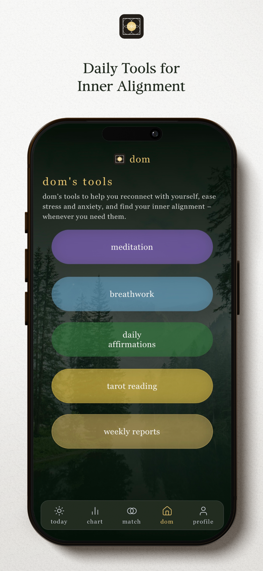 dom app – daily tools for inner alignment